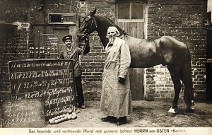 Wilhelm von Osten con su caballo Clever Hans